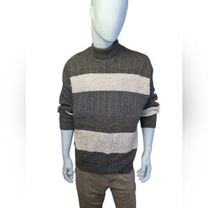 Vintage Profilo Sport Wool Blend Chunky Knit Turtleneck, Made In Canada, XL